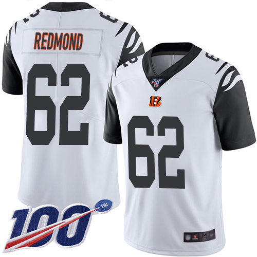 Cincinnati Bengals Limited White Men Alex Redmond Jersey NFL Footballl #62 100th Season Rush Vapor Untouchable